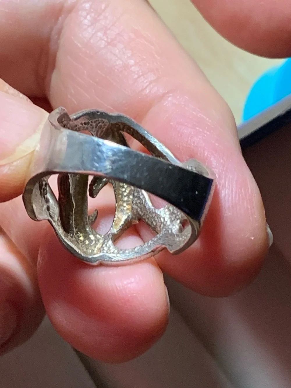 Unique Whale & Dolphin Ring- Sterling 925, Carol Felley, Sz 10, Open Work Lg